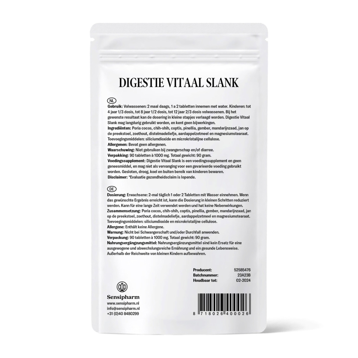 Digestie Vital Slim - 1000 mg. 90 tabl.