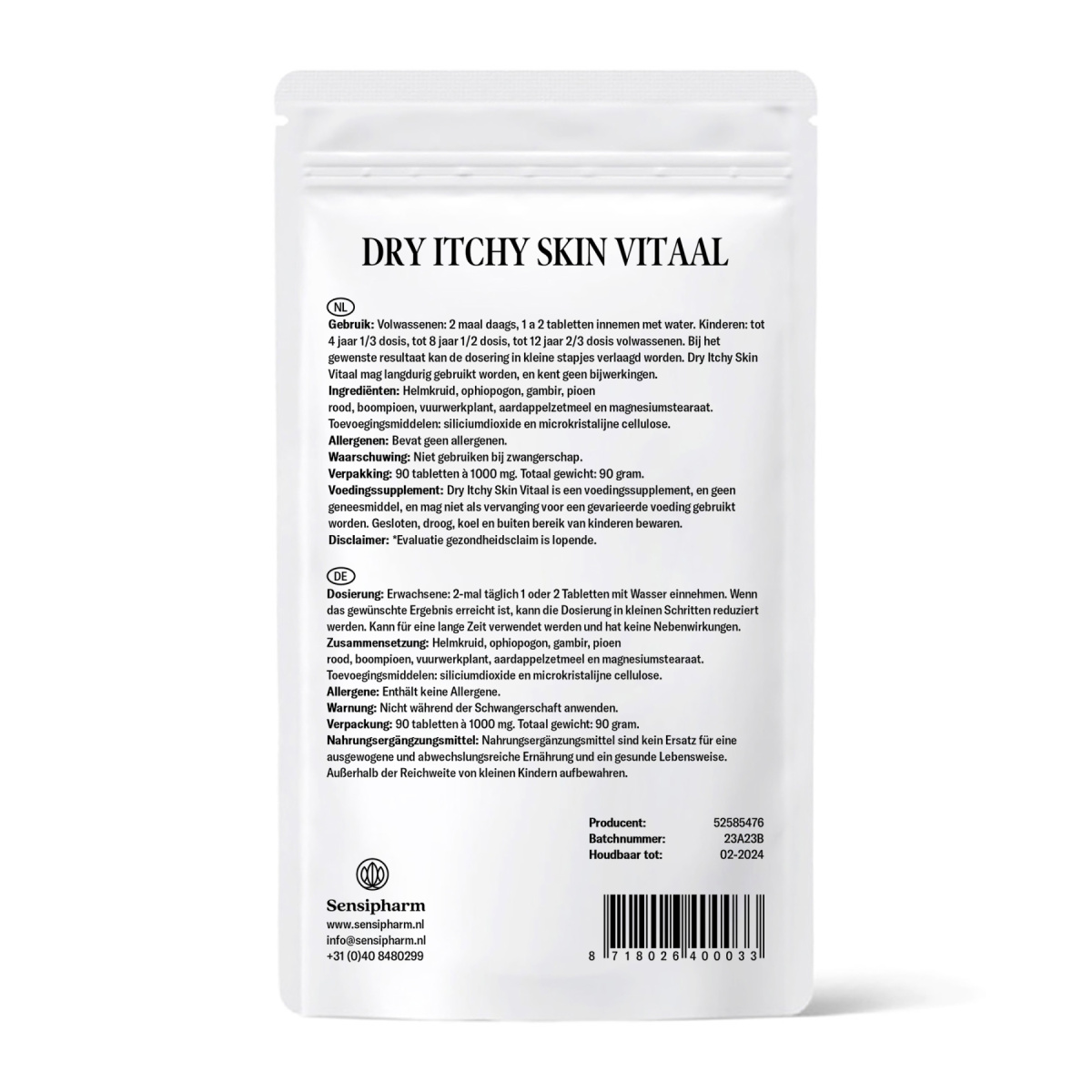Dry Itchy Skin Vital - 1000 mg. 90 tabl.