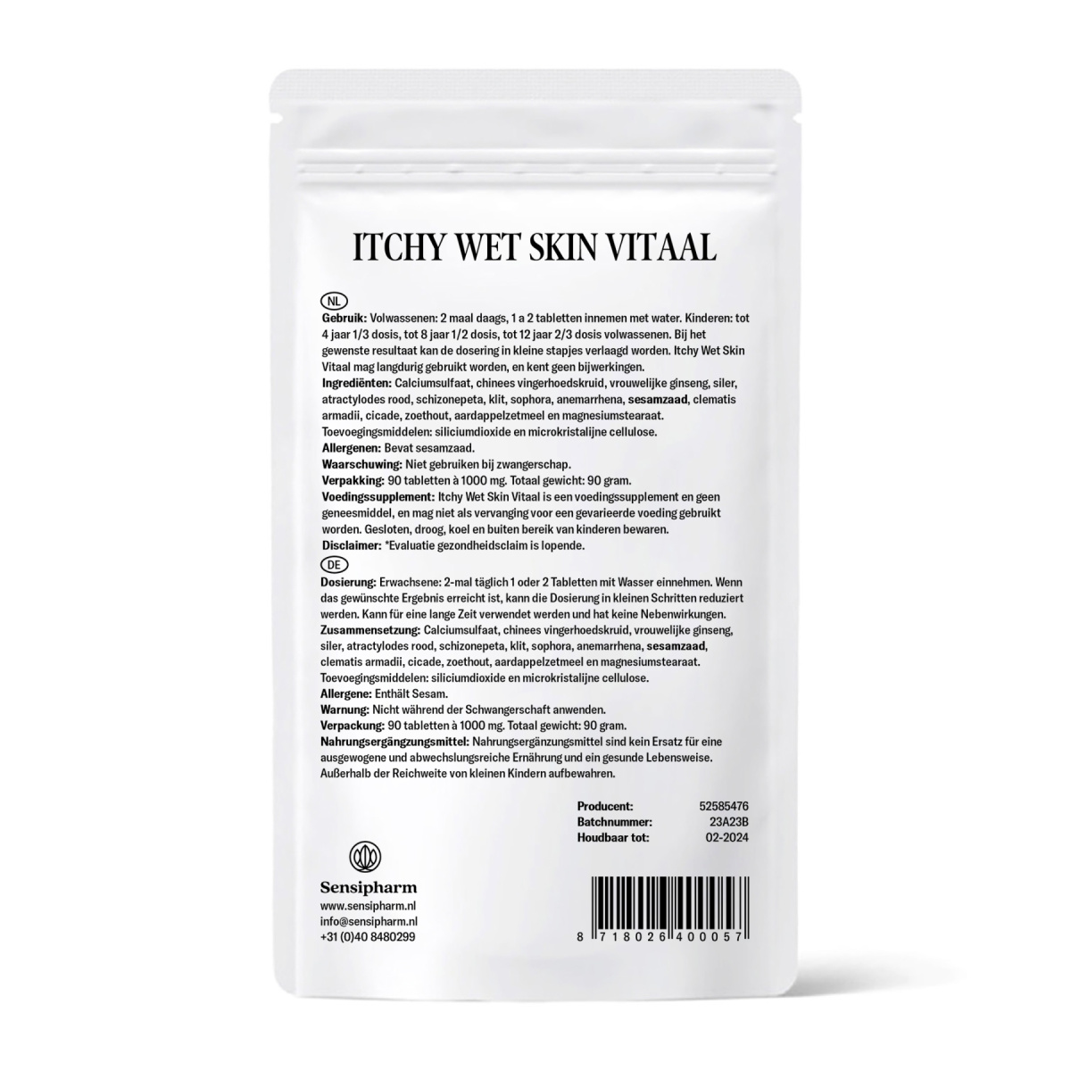 Itchy Wet Skin Vitaal - 1000 mg. 90 tabl.