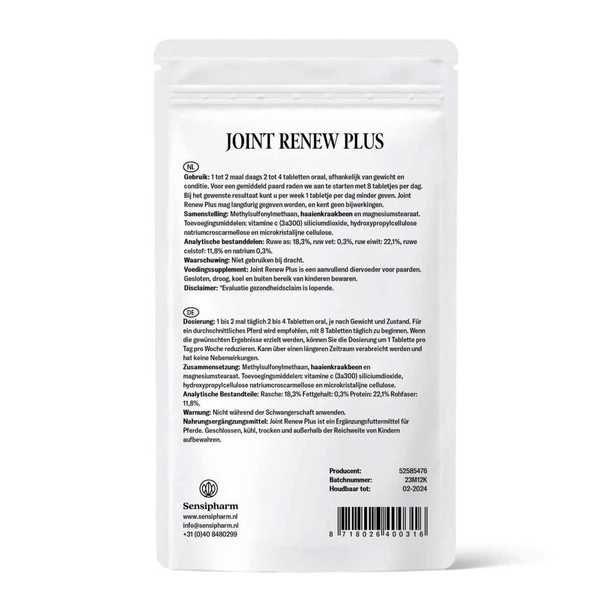 Joint Renew Plus - 1000 mg. 180 tabl.