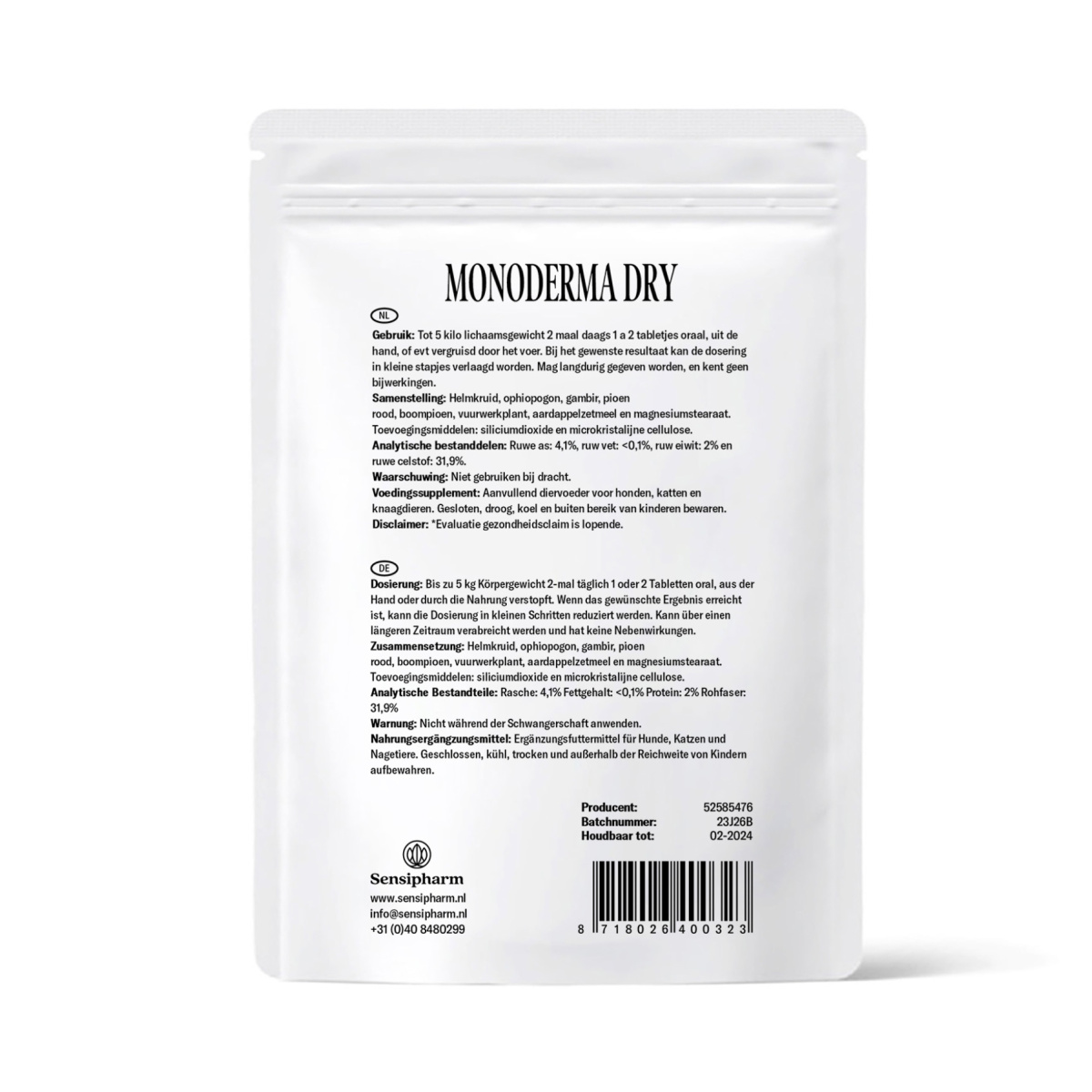 Monoderma Dry - 250 mg. 90 tabl.