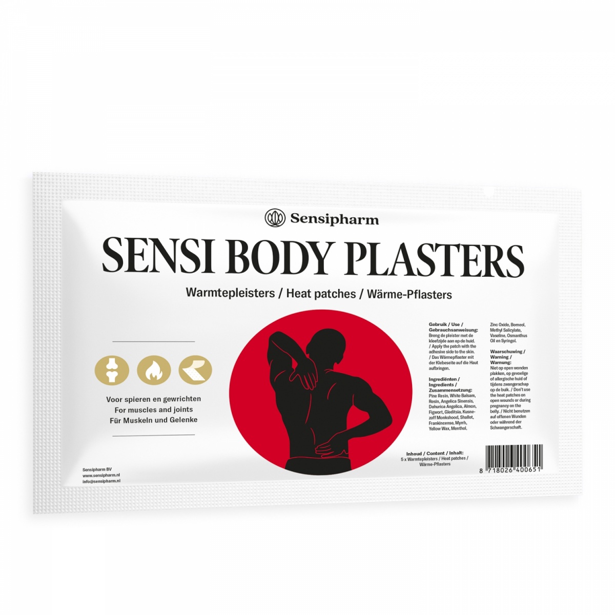 Sensi Body Plasters - 5 x Heat Patches