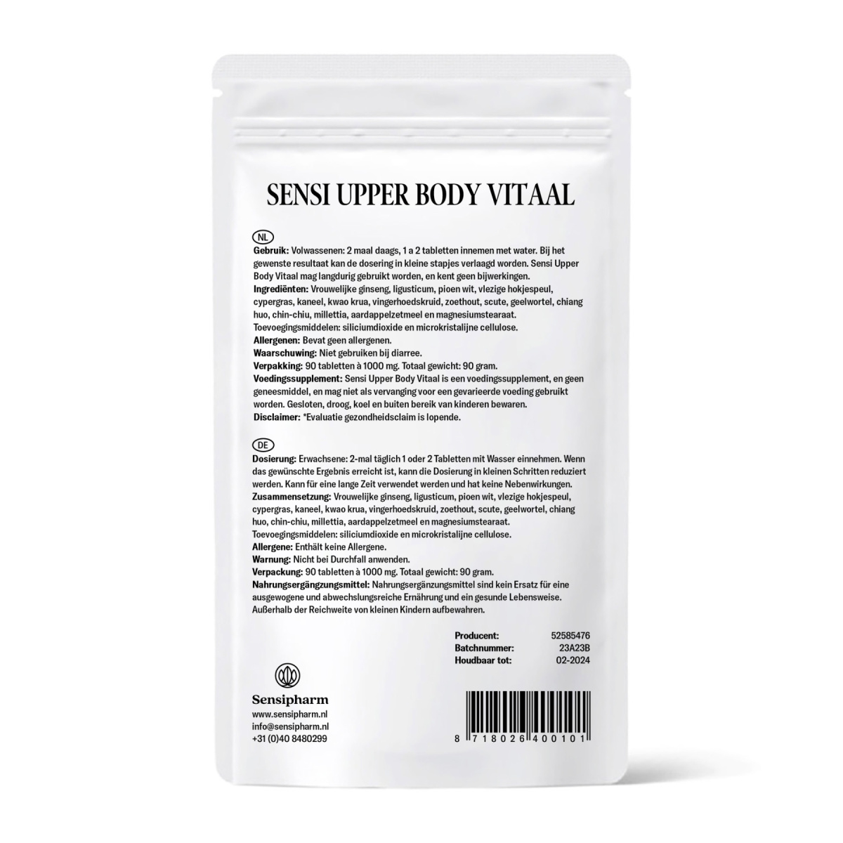 Sensi Upper Body Vital &ndash; Sensipharm &ndash; Bei Steifheit